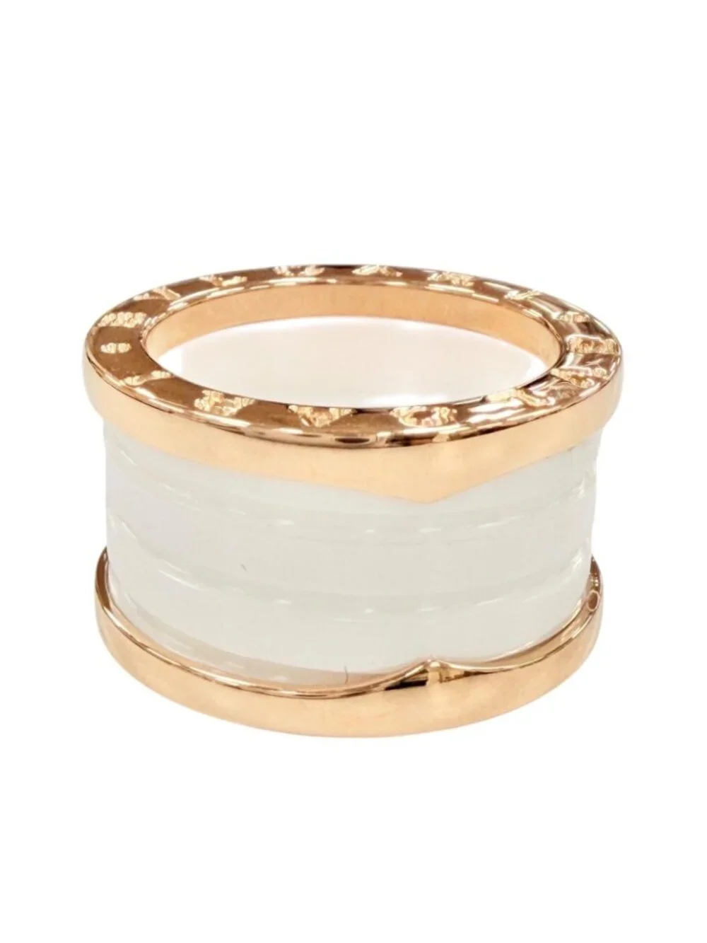 Bvlgari B-zero One Ring 750 Ceramic Pink Gold White